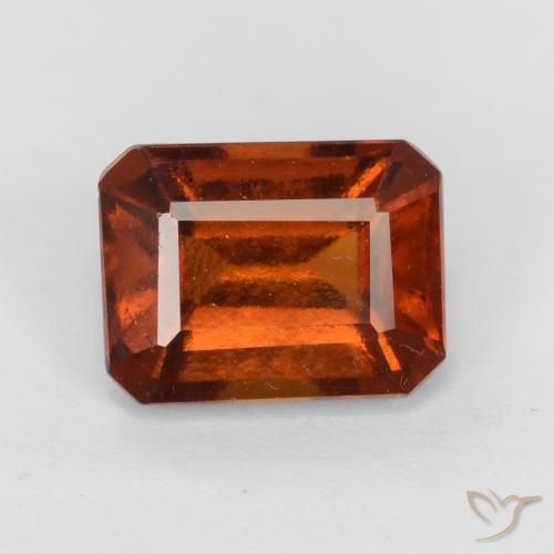 2.11ct Natural fogo laranja granada hessonita, Corte Esmeralda, VS
