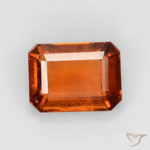 2.13ct Natural âmbar laranja granada hessonita, Corte Esmeralda, VS-SI