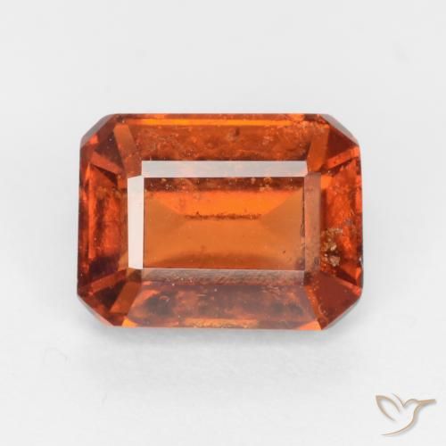 2.25ct Natural âmbar laranja granada hessonita, Corte Esmeralda, VS-SI