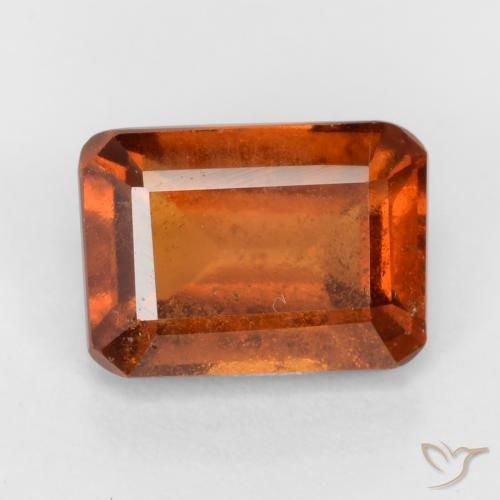 1.96ct Natural laranja avermelhado granada hessonita, Corte Esmeralda, VS-SI