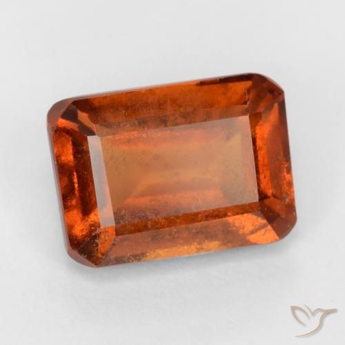 granada hessonita laranja avermelhado Natural 1.96ct, Corte Octógono / Esmeralda, VS-SI