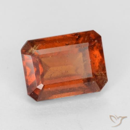 2.22ct Natural fogo laranja granada hessonita, Corte Esmeralda, VS-SI