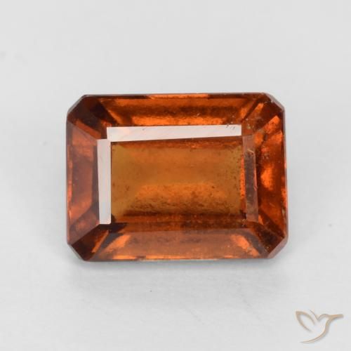 2.06ct Natural Laranja médio-escuro granada hessonita, Corte Esmeralda, VS-SI