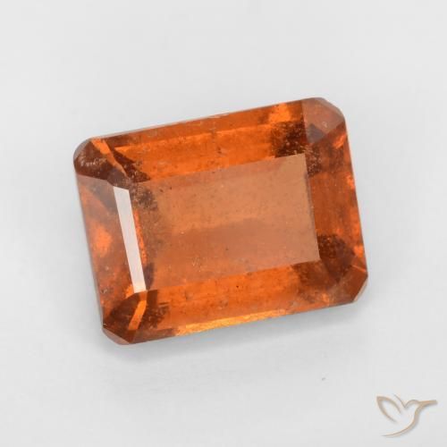 1.97ct Natural âmbar laranja granada hessonita, Corte Esmeralda, VS-SI