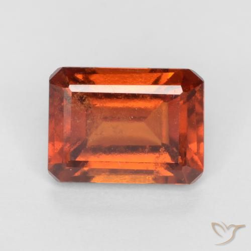 2.00ct Natural âmbar laranja granada hessonita, Corte Esmeralda, VS-SI