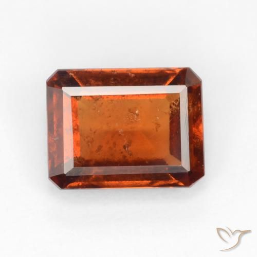 1.72ct Natural âmbar laranja granada hessonita, Corte Esmeralda, VS-SI