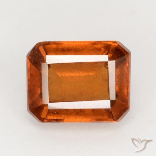 2.32ct Natural laranja avermelhado granada hessonita, Corte Esmeralda, VS-SI