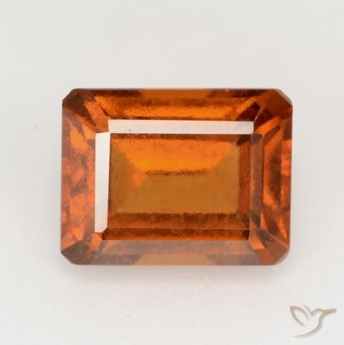 2.15ct Natural Laranja Profundo granada hessonita, Corte Esmeralda, VS