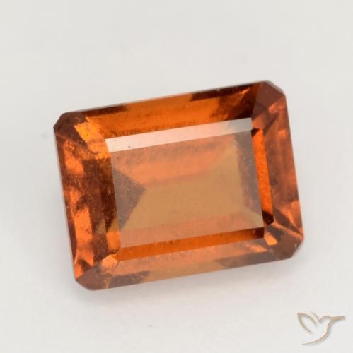 granada hessonita Laranja Profundo Natural 2.15ct, Corte Octógono / Esmeralda, VS