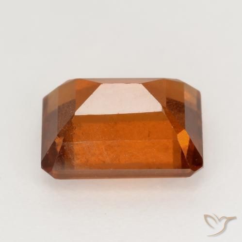 granada hessonita Laranja Profundo Natural 2.15ct, Corte Octógono / Esmeralda, VS