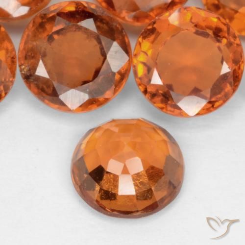 granada hessonita Laranja médio-escuro Natural 1.11ct, Redondo, SI-I1
