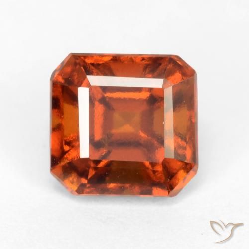 granada hessonita Laranja Profundo Natural 1.98ct, Corte Octógono / Esmeralda, VVS-VS