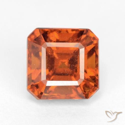 2.06ct Natural Laranja médio-escuro granada hessonita, Corte Esmeralda, VS