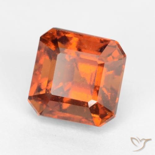 granada hessonita Laranja médio-escuro Natural 2.06ct, Corte Octógono / Esmeralda, VS
