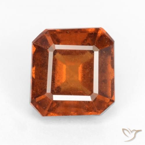 2.18ct Natural Laranja médio-escuro granada hessonita, Corte Esmeralda, VS-SI