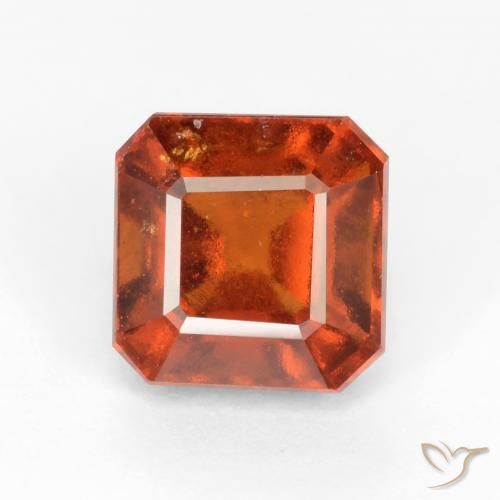 2.47ct Natural âmbar laranja granada hessonita, Corte Esmeralda, VS-SI