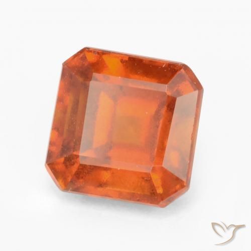 2.17ct Natural fogo laranja granada hessonita, Corte Esmeralda, VS-SI