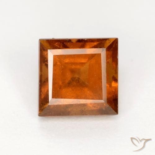 1.57ct Natural Laranja Profundo granada hessonita, Quadrado, SI