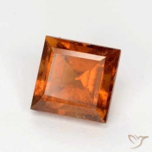 granada hessonita Laranja Profundo Natural 1.57ct, Quadrado, SI