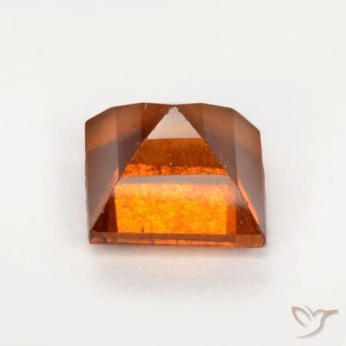 granada hessonita Laranja Profundo Natural 1.57ct, Quadrado, SI