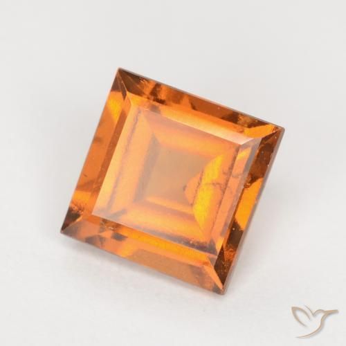 1.30ct Natural Laranja brilhante granada hessonita, Quadrado, SI