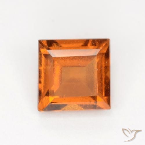 1.29ct Natural Laranja amarelado granada hessonita, Quadrado, VS-SI