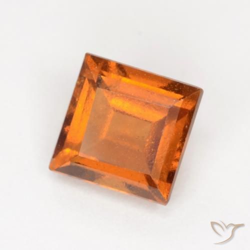 granada hessonita Laranja amarelado Natural 1.29ct, Quadrado, VS-SI