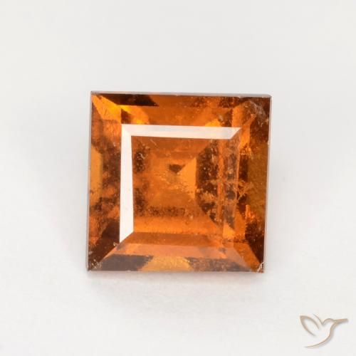 1.32ct Natural Laranja médio-escuro granada hessonita, Quadrado, SI