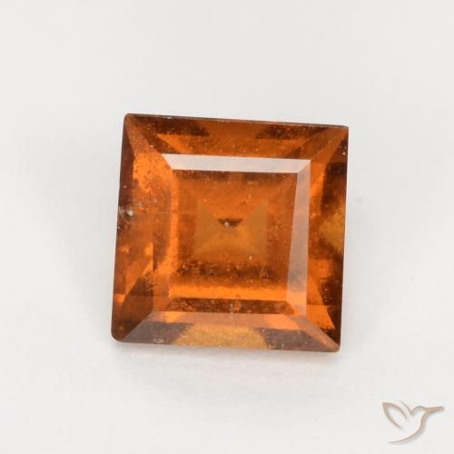 1.37ct Natural Laranja Profundo granada hessonita, Quadrado, SI