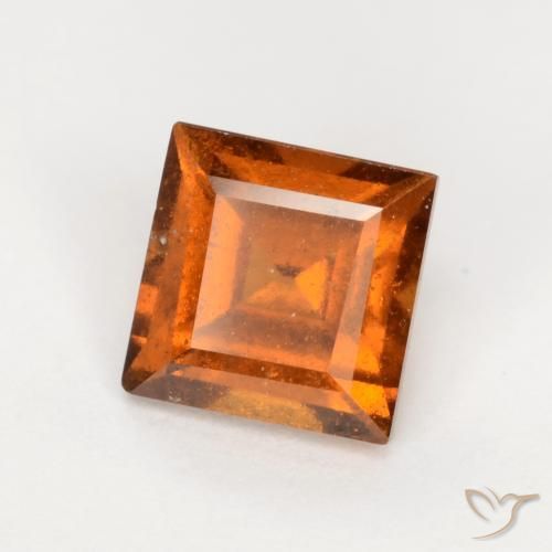 granada hessonita Laranja Profundo Natural 1.37ct, Quadrado, SI
