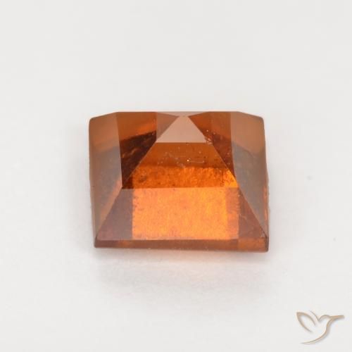 granada hessonita Laranja Profundo Natural 1.37ct, Quadrado, SI