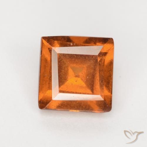1.43ct Natural Laranja médio-escuro granada hessonita, Quadrado, VS-SI