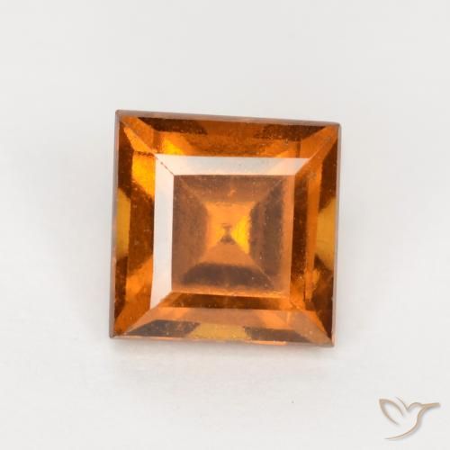 1.41ct Natural Laranja Profundo granada hessonita, Quadrado, VS-SI