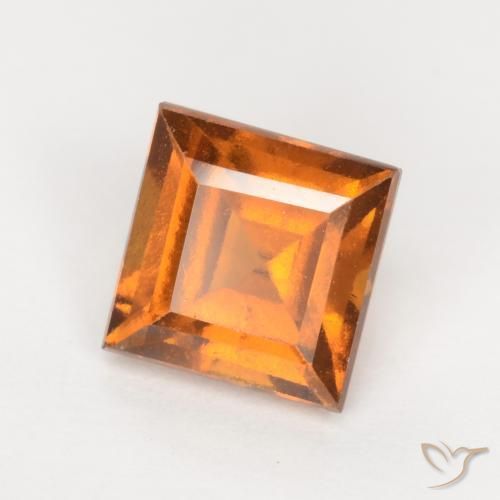 granada hessonita Laranja Profundo Natural 1.41ct, Quadrado, VS-SI