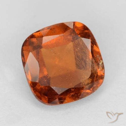 granada hessonita laranja avermelhado Natural 1.78ct, Almofada, SI