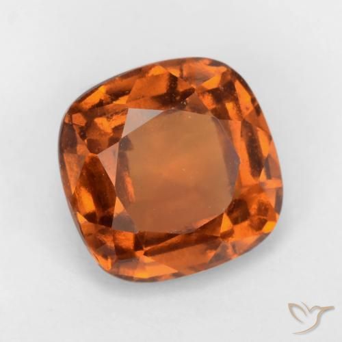 granada hessonita Laranja Profundo Natural 1.85ct, Almofada, VS