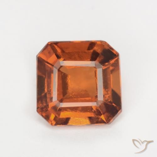 1.69ct Natural Laranja médio-escuro granada hessonita, Corte Esmeralda, SI