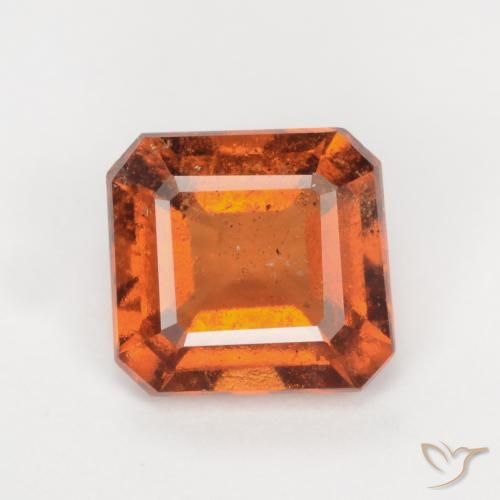 1.86ct Natural Laranja médio-escuro granada hessonita, Corte Esmeralda, SI