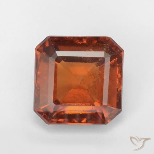2.21ct Natural Laranja escuro granada hessonita, Corte Esmeralda, SI