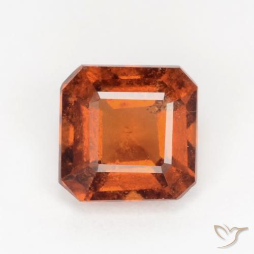 1.80ct Natural âmbar laranja granada hessonita, Corte Esmeralda, SI