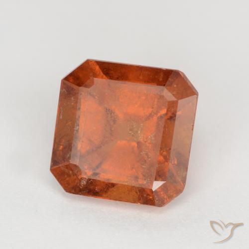granada hessonita Laranja Profundo Natural 1.77ct, Corte Octógono / Esmeralda, SI