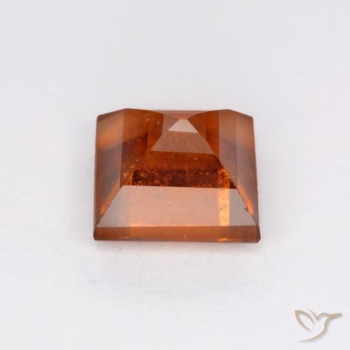 granada hessonita Laranja Profundo Natural 1.64ct, Quadrado, SI