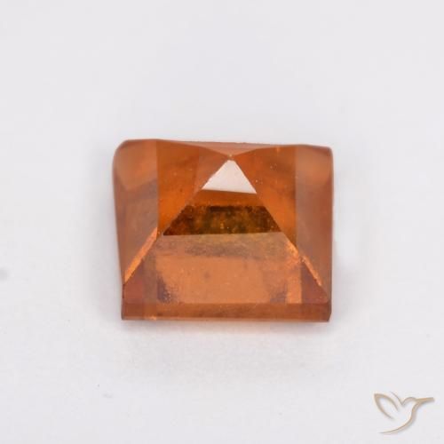 granada hessonita Laranja Profundo Natural 1.28ct, Quadrado, SI