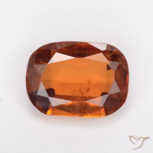 1.67ct Natural âmbar laranja granada hessonita, Almofada, VS-SI