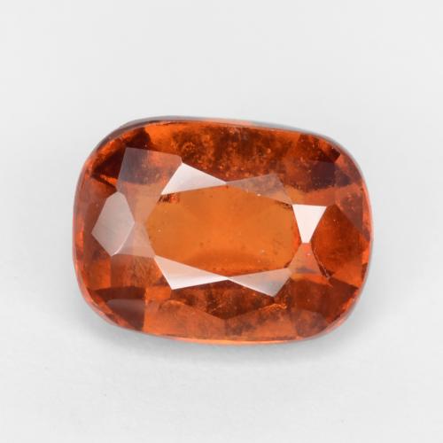 Granada hessonita laranja natural 2,14ct, almofada cortada, VS-SI