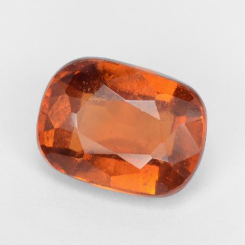 Granada hessonita laranja natural 2,14ct, almofada cortada, VS-SI