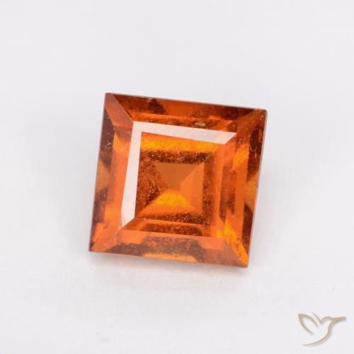 1.43ct Natural Laranja Profundo granada hessonita, Quadrado, SI
