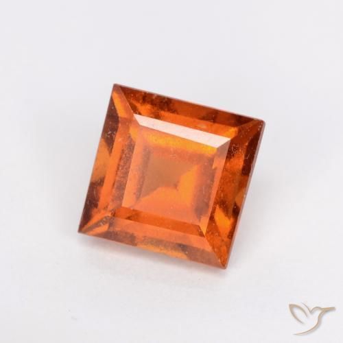 granada hessonita Laranja Profundo Natural 1.43ct, Quadrado, SI