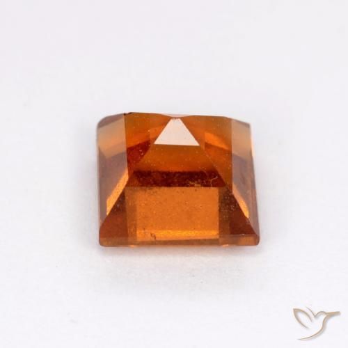 granada hessonita Laranja Profundo Natural 1.43ct, Quadrado, SI