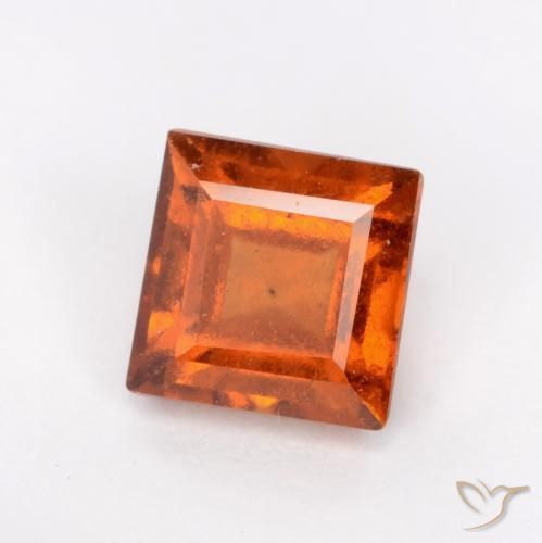 granada hessonita Laranja Profundo Natural 1.57ct, Quadrado, VS-SI